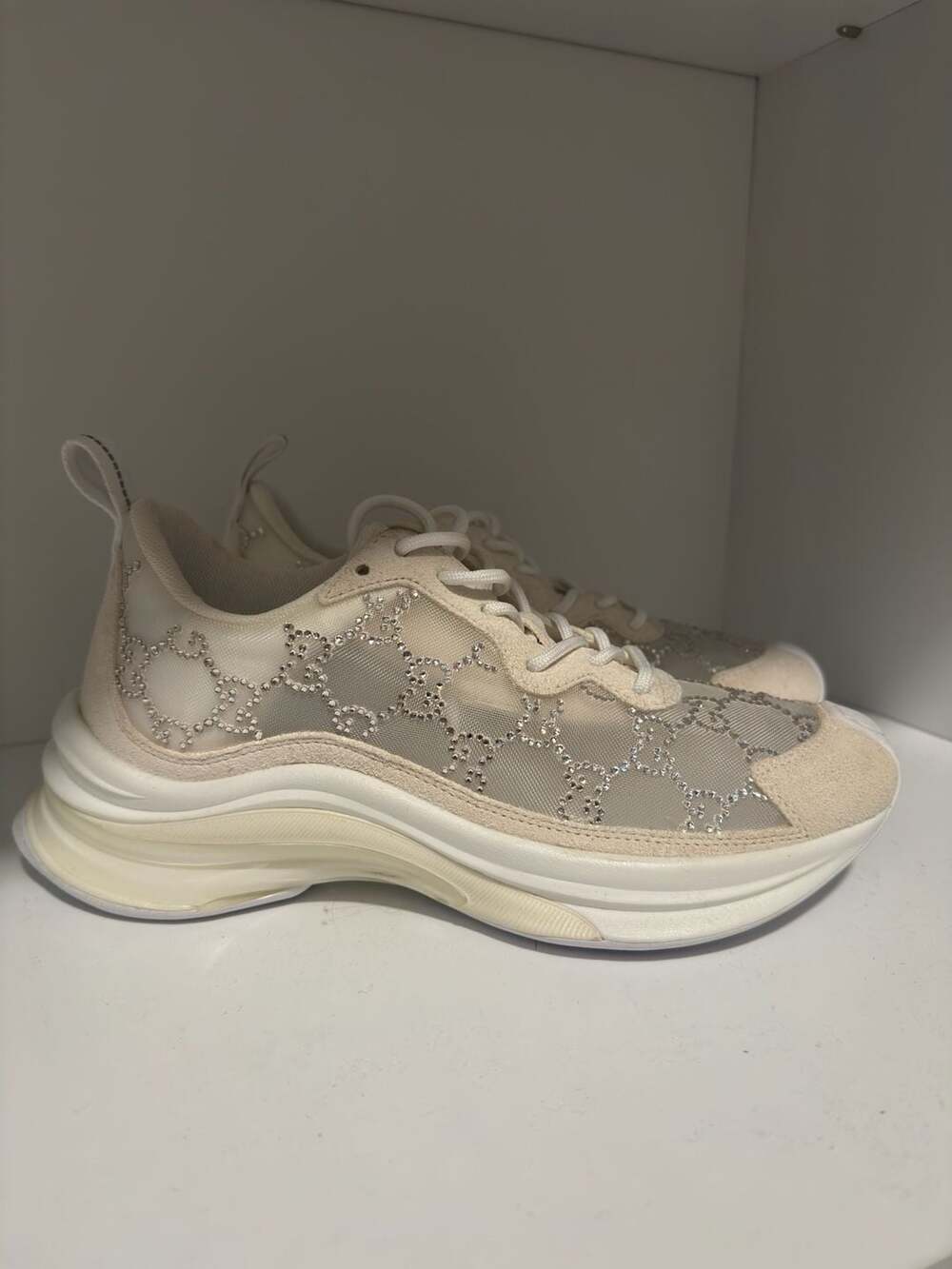 Gucci Sneaker 'GG Crystal - White' - WMNS SIZE 7 US